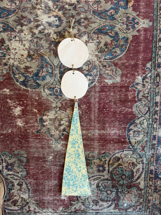 Sam -  Large White & Blue Ceramic Wall Hanging