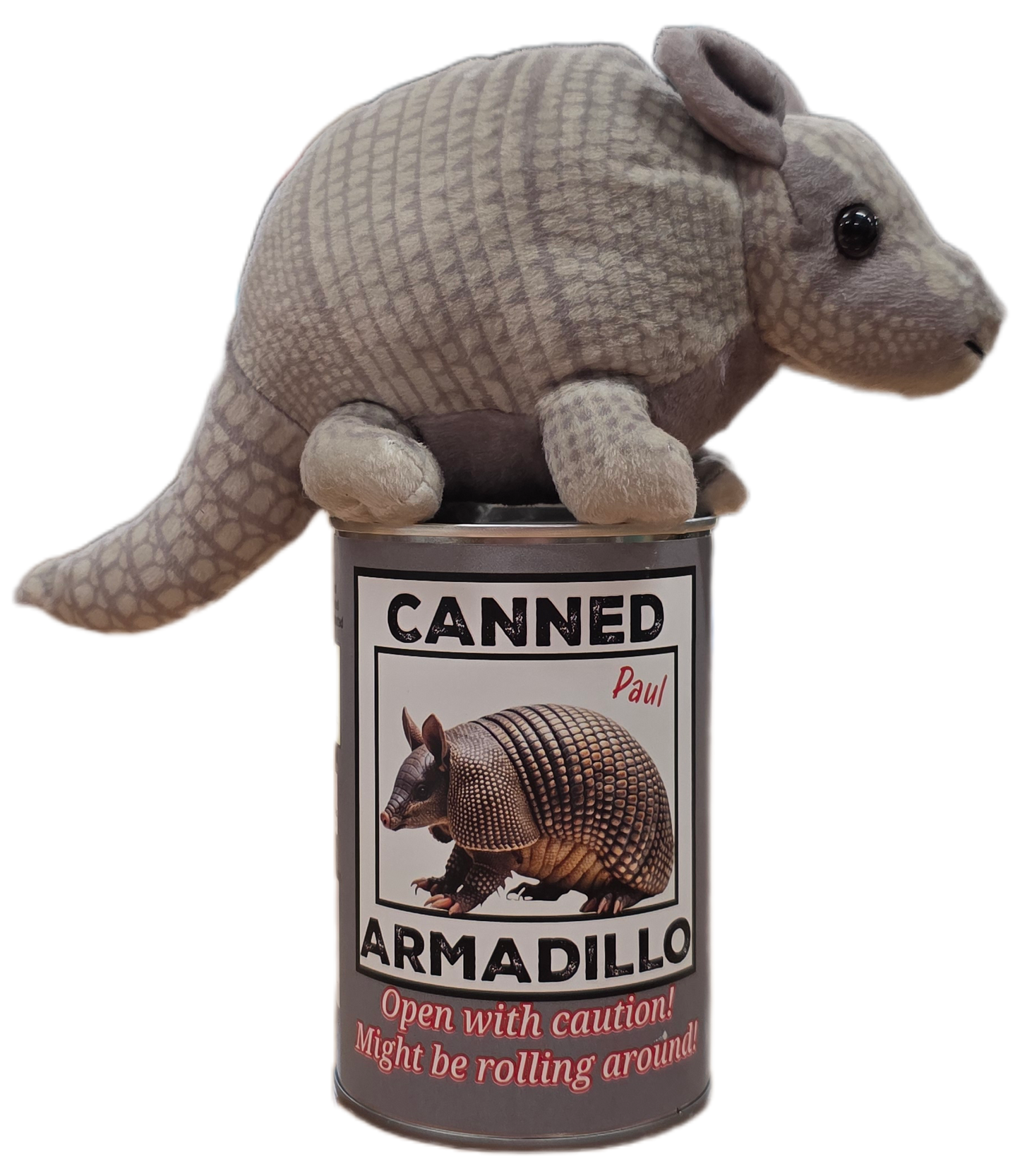 Canned Armadillo | Stuffed Animal Plush w/Funny Jokes on Can: Pop Top Lid