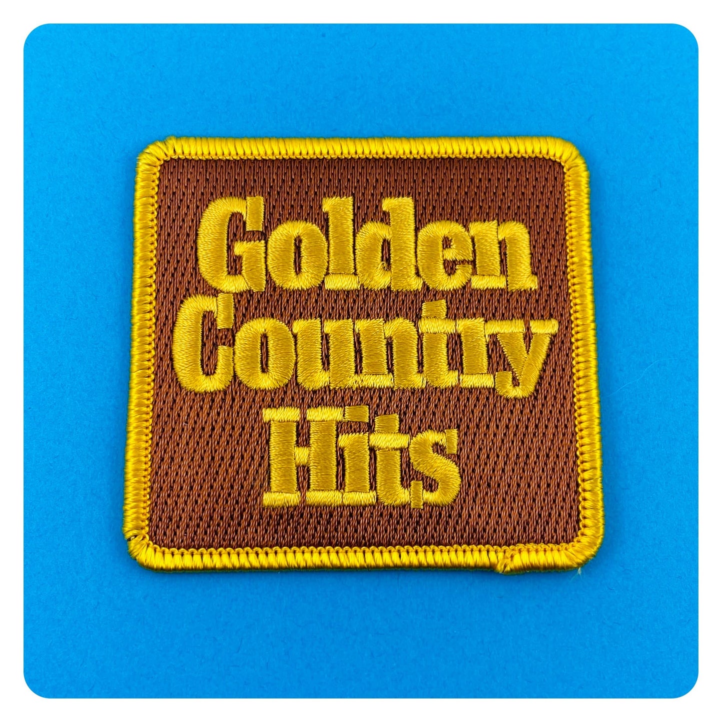 Golden Country Hits Iron On Patch: Red