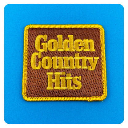 Golden Country Hits Iron On Patch: Red