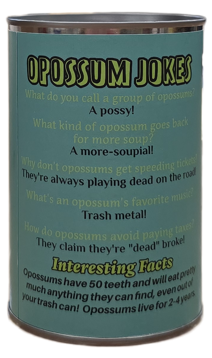 Oliver the Canned Opossum | Stuffed Animal Plush w/Jokes: Pop Top Lid