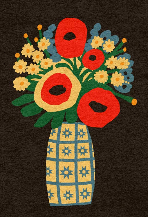 Sticker - Folk Flower Vase