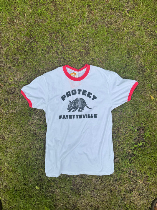 Protect Fayetteville Red Ringer Tee