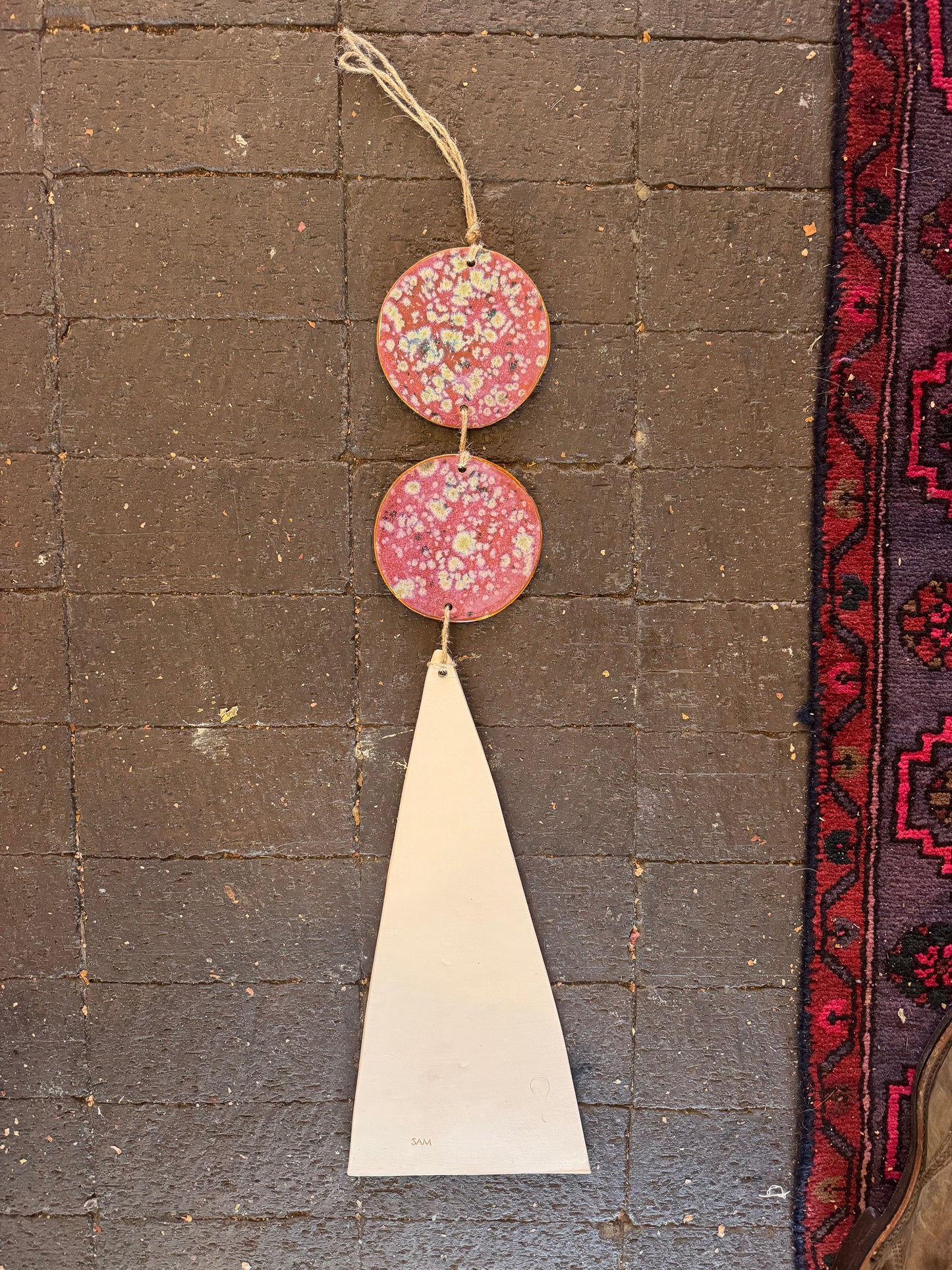 Sam -  Large Crimson Ceramic Wall Hanging