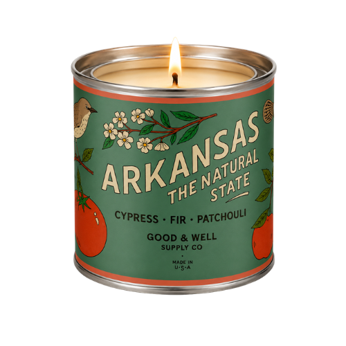 Arkansas State Soy Candle : 1/2 Pint / Cotton Wick