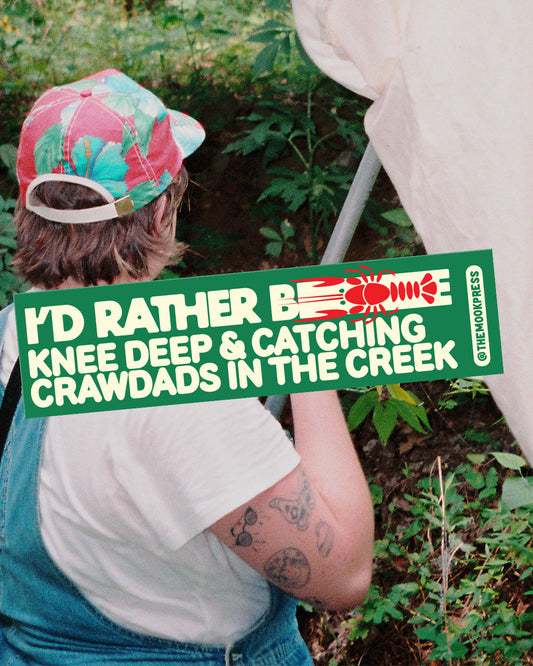 Knee Deep & Catching Crawdads Bumper Magnet by The Mook Press