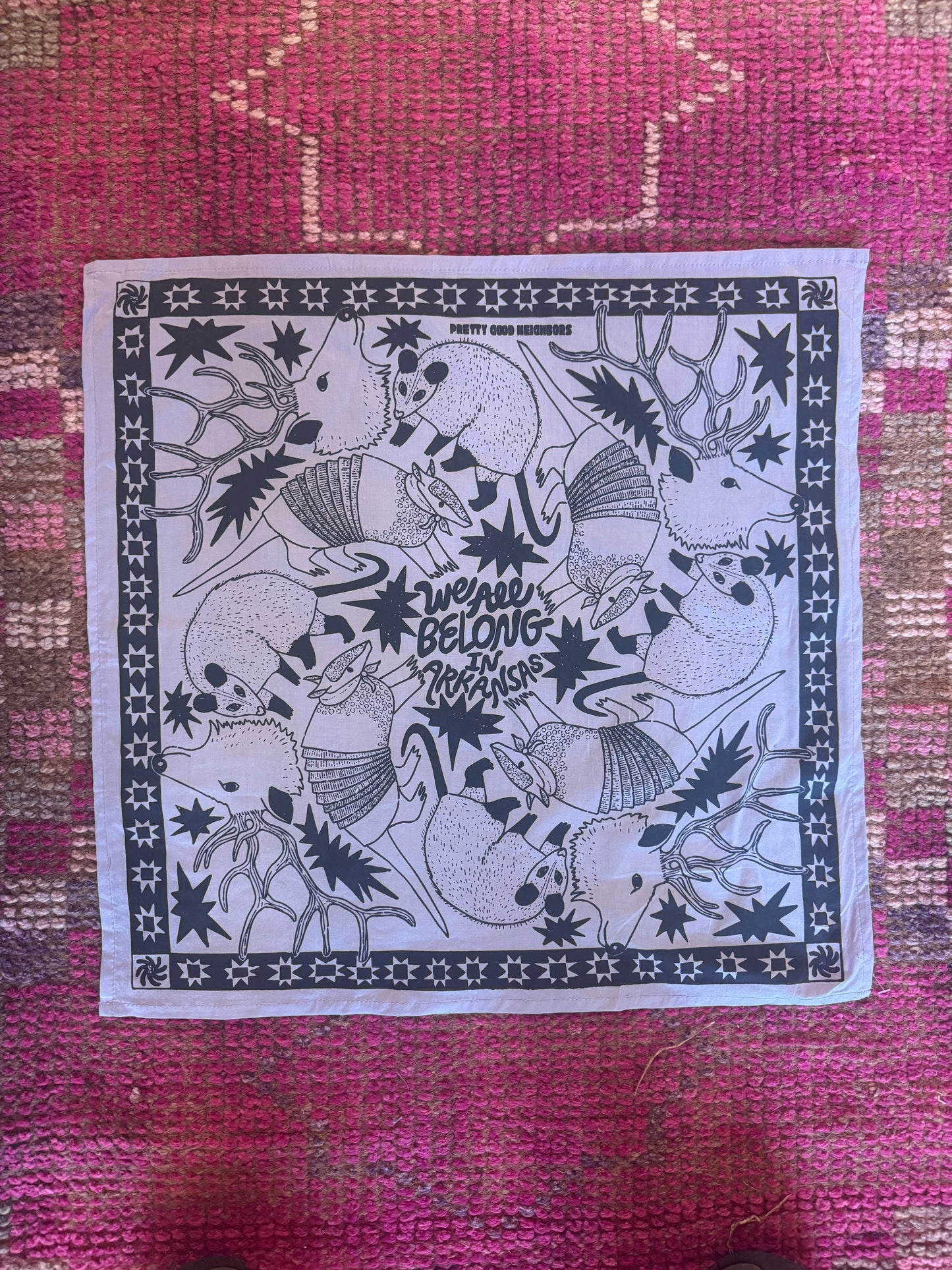 We All Belong in Arkansas Lilac Bandana