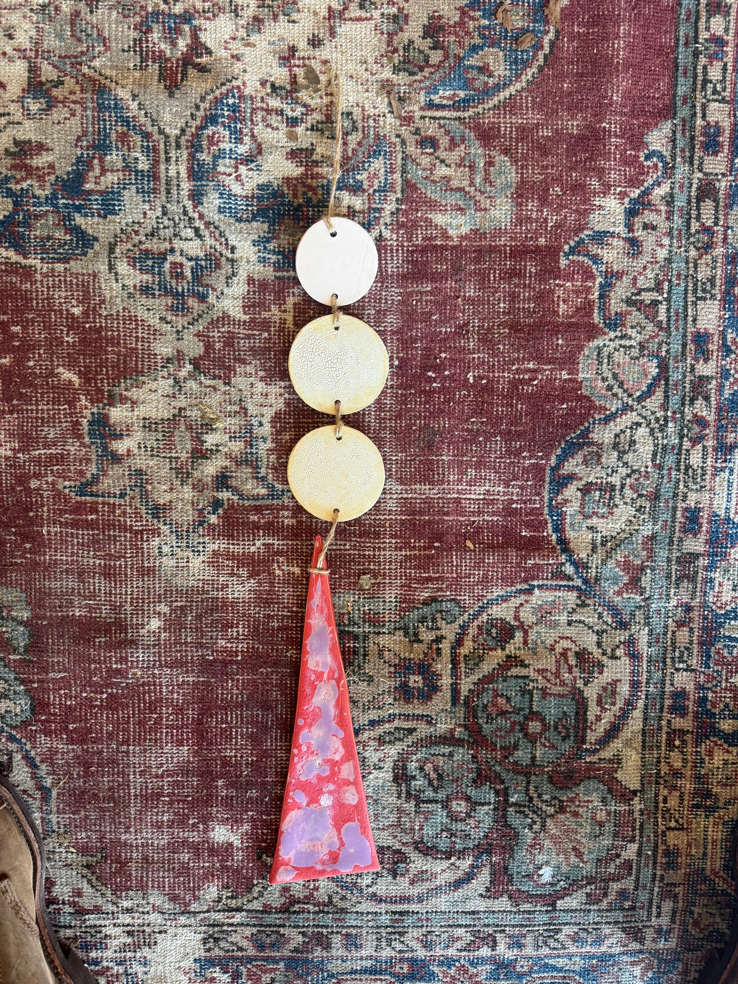 Sam -  Small Scarlet & Purple Ceramic Wall Hanging