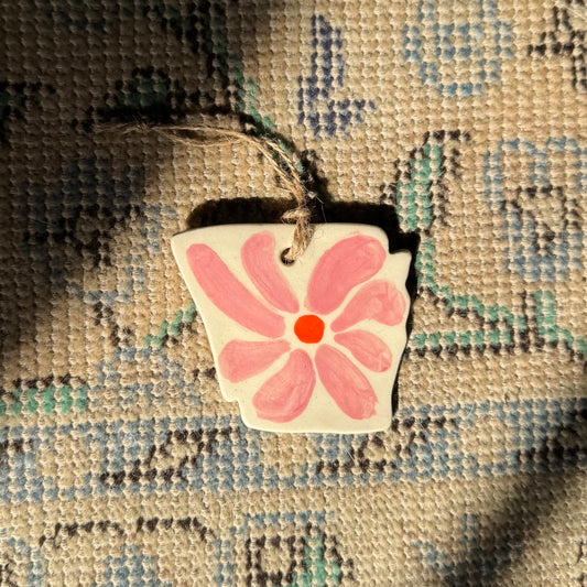 Kimly Ceramics - Red Retro Flower Ornament