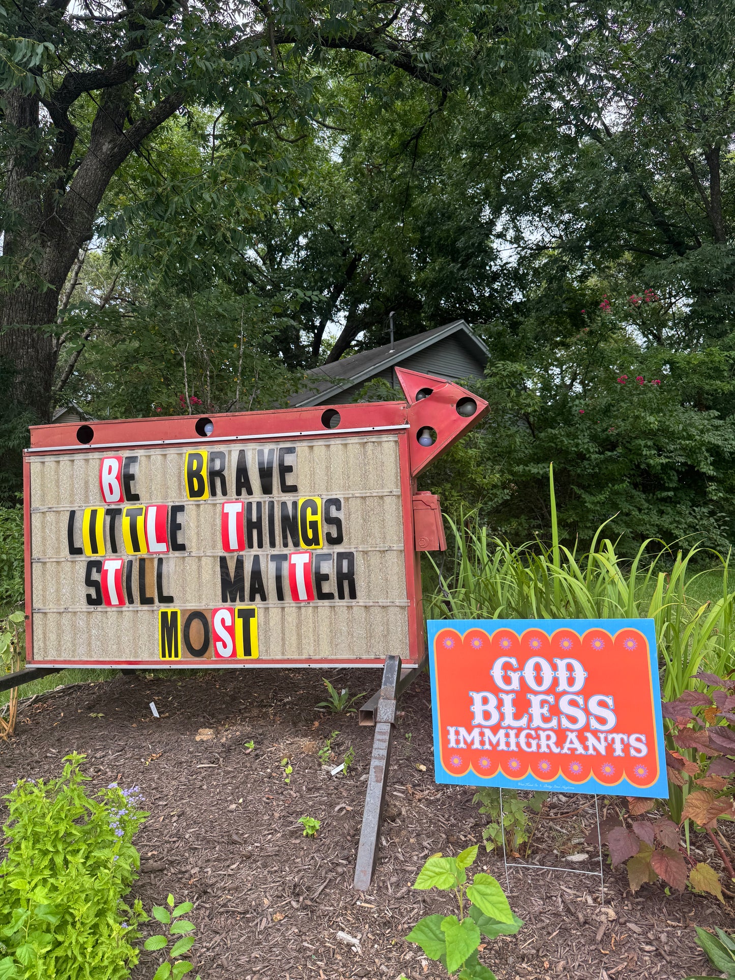 God Bless Immigrants Yard Sign