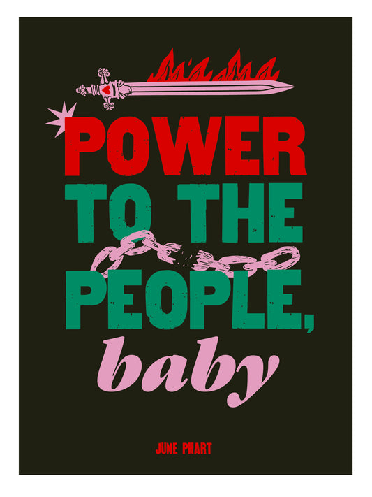 Power to the People Baby 5x7" Print by June Phart
