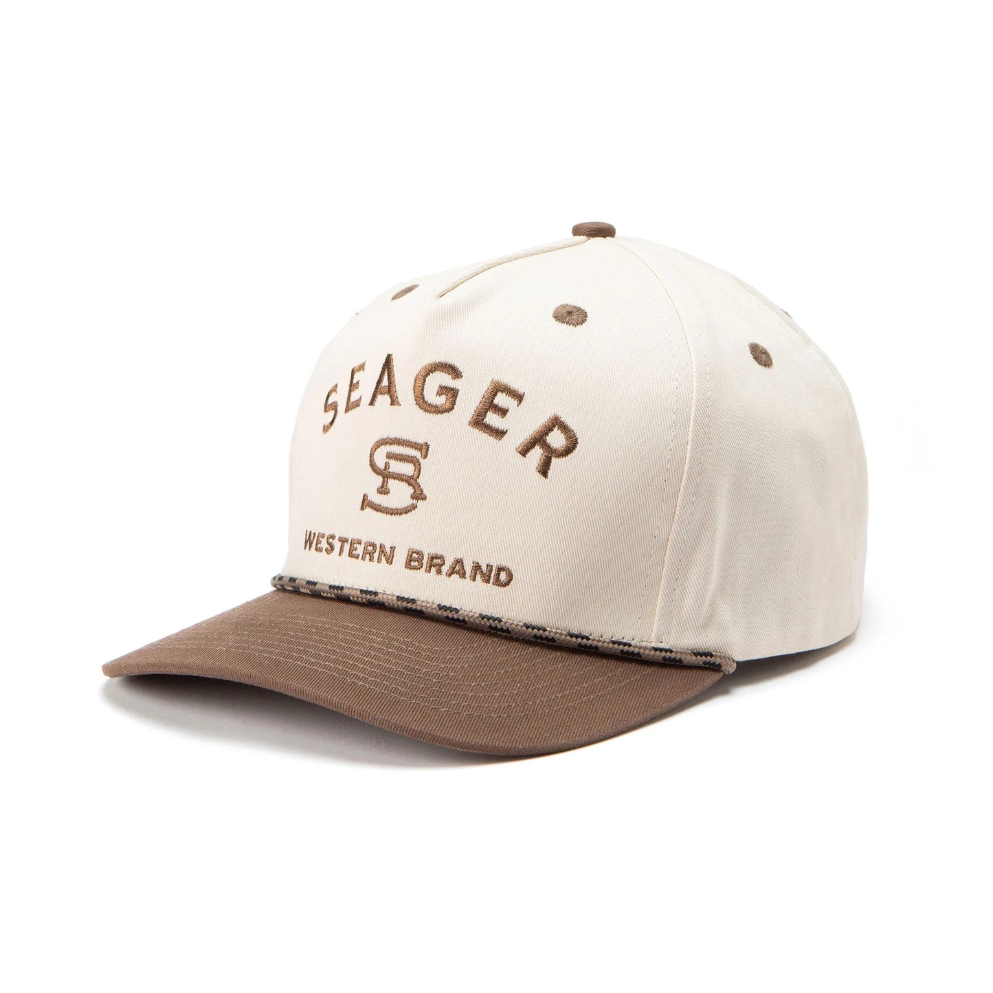 Seager Branded Snapback - Khaki/Brown