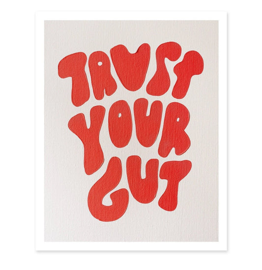 ALEX'S - Trust Your Gut Ivory & Red Print