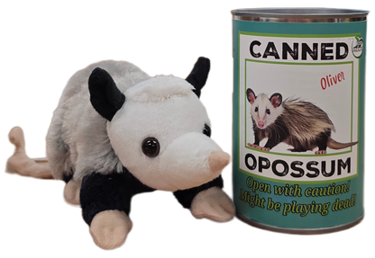 Oliver the Canned Opossum | Stuffed Animal Plush w/Jokes: Pop Top Lid