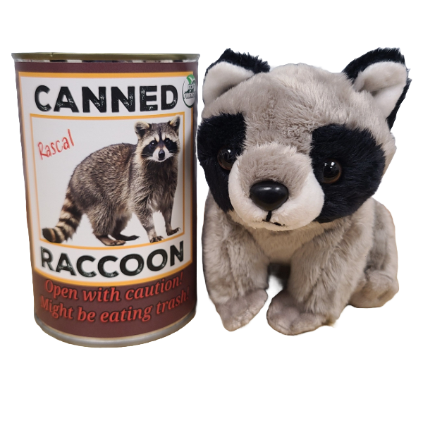 Canned Raccoon | Stuffed Animal Plush w/Funny Jokes on Can: Pop Top Lid