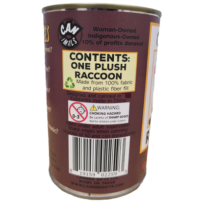 Canned Raccoon | Stuffed Animal Plush w/Funny Jokes on Can: Pop Top Lid