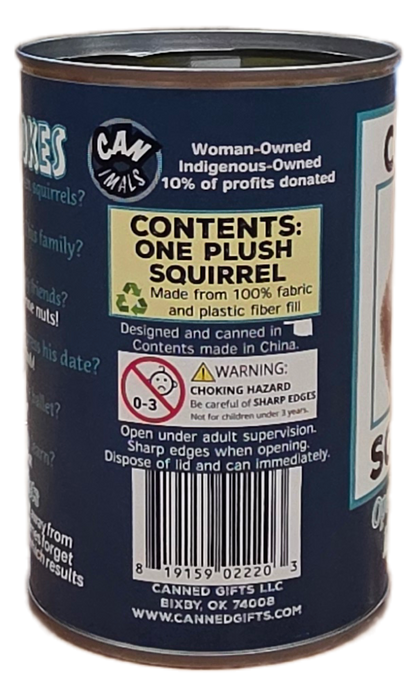 Canned Squirrel | Stuffed Animal Plush | Funny Jokes: Pop Top Lid