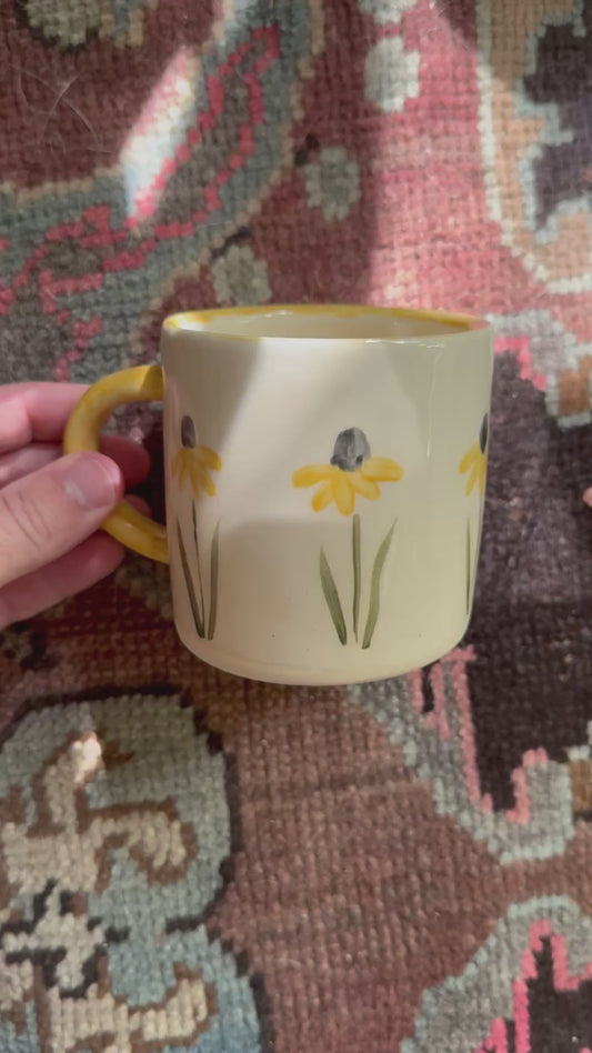 Kimly Ceramics - Black Eyed Susan Painted Mug